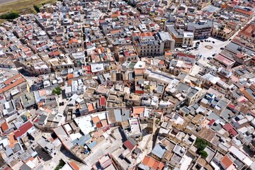 Aerial view of Canosa di Puglia town located in the province of Barletta, Andria, Trani, Italy