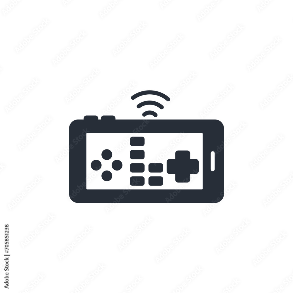 Poster mobile game icon. vector.editable stroke.linear style sign for use web design,logo.symbol illustrati