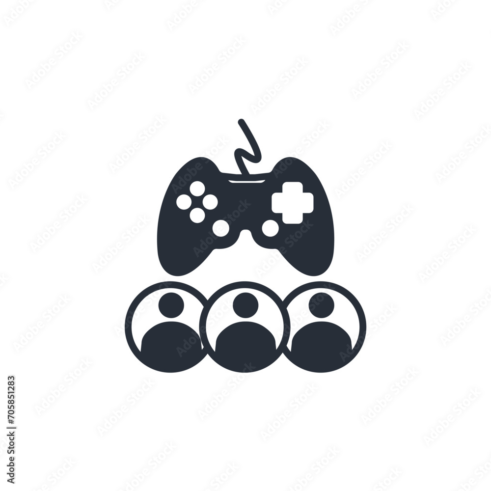 Poster multy player icon. vector.editable stroke.linear style sign for use web design,logo.symbol illustrat