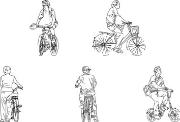 Fototapeta na wymiar Vector sketch illustration design of people doing cycling