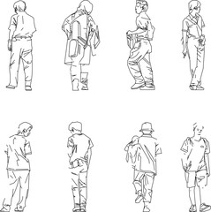 Vector sketch illustration design of employees going on their daily work activities