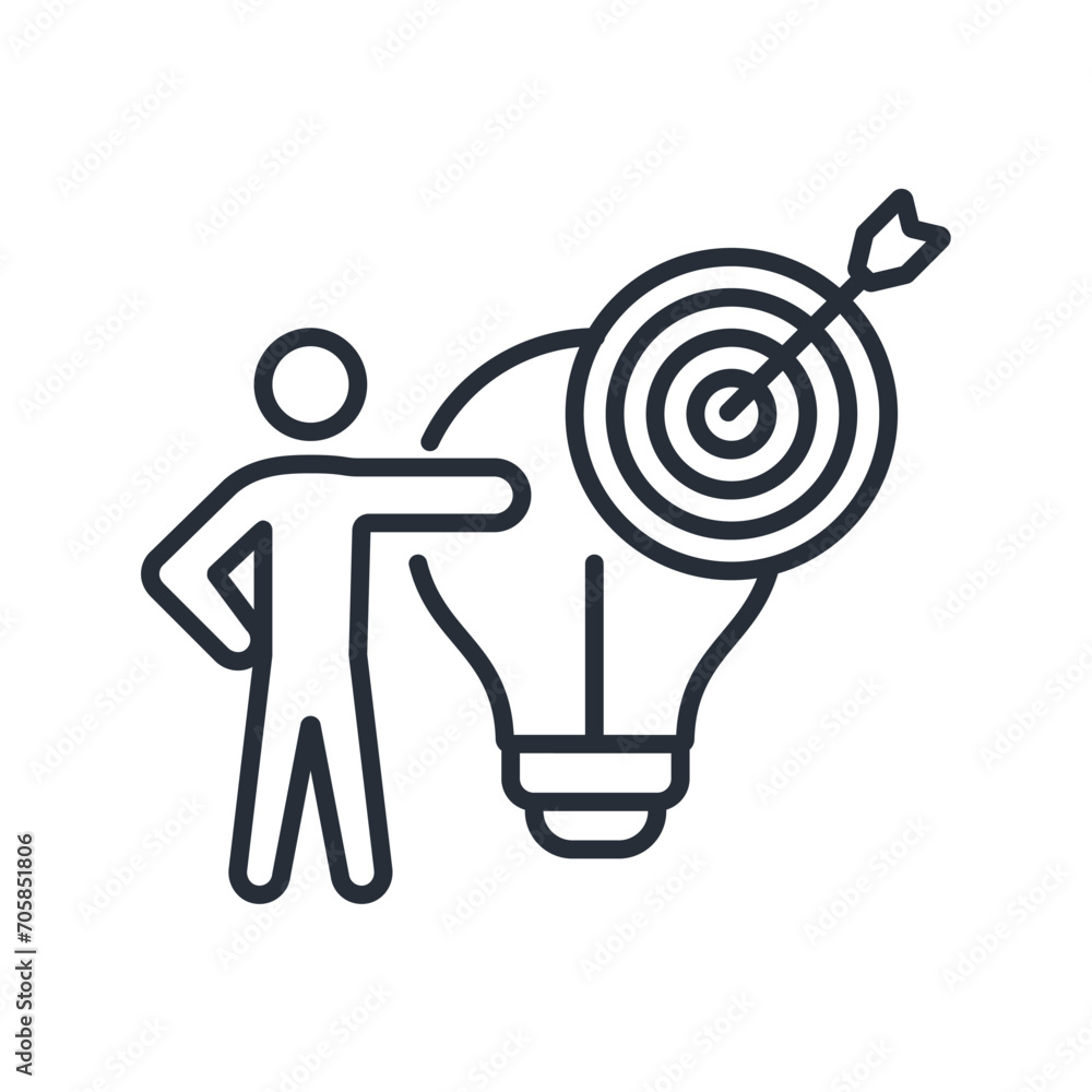 Poster solution icon. vector.editable stroke.linear style sign for use web design,logo.symbol illustration.