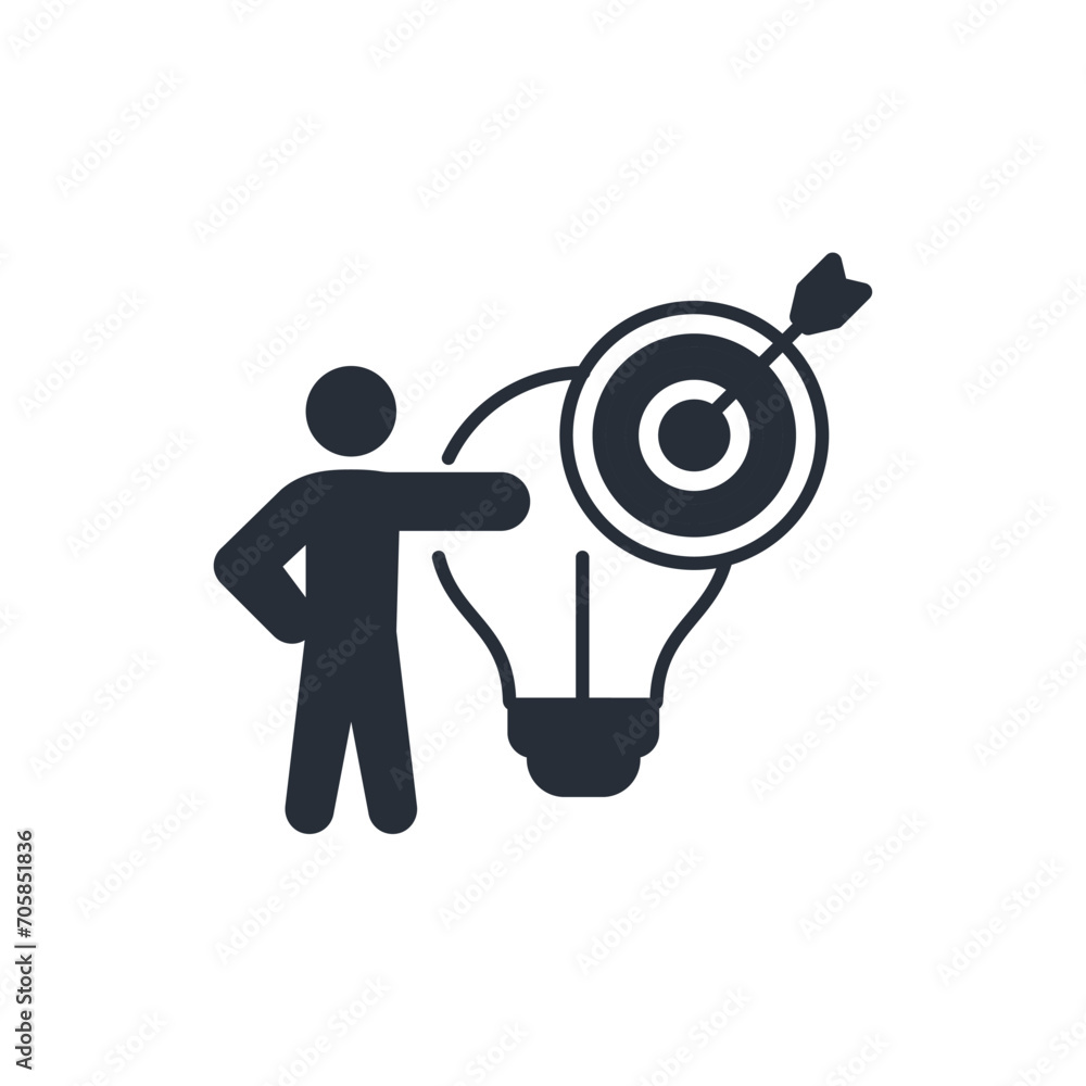 Poster solution icon. vector.editable stroke.linear style sign for use web design,logo.symbol illustration.