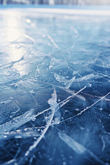 Beautiful ice skating rink texture close up