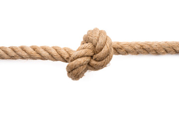 Thick rope on white background