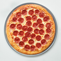 Pepperoni Pizza Whole Overhead