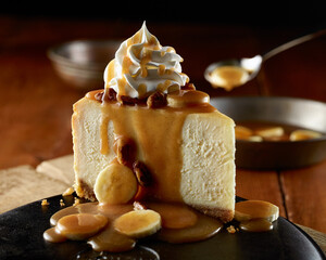 Bananas Foster Cheesecake Slice