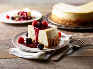 Cheesecake Slice topped with Berries
