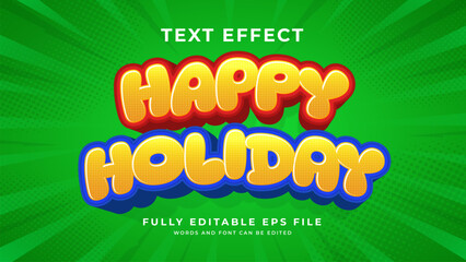Editable happy holiday text effect