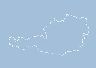 Vector outline map Austria, line border country