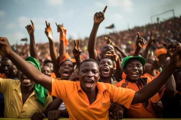 Foto op Canvas Crowd of people cheering at sport stadium © blvdone