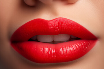 Fototapeta premium Closeup of lips of a woman 