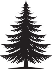 Obraz premium Tree silhouette editable vector illustration for logo icon isolated over white background