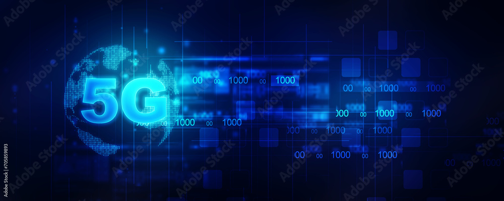 Aufkleber 2d rendering 5g network 5g connection