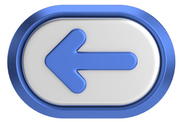 Previous button. Back button. 3D illustration.