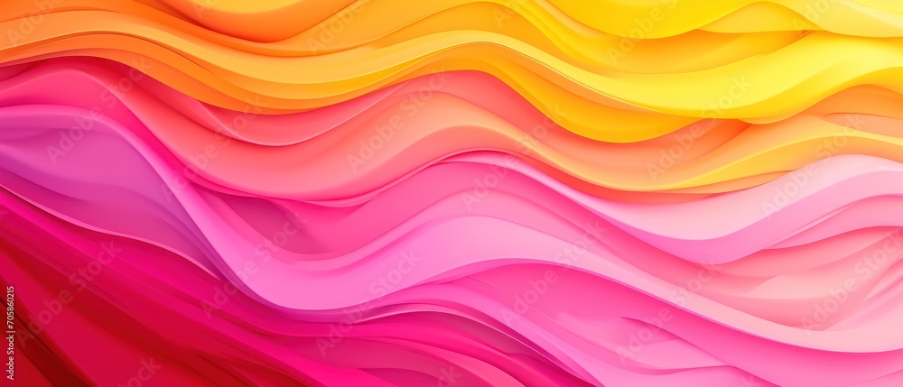 Poster a close up of a multicolored background with wavy lines on the bottom and bottom of the lines on the