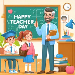 International day of teachers poster template, Generative Ai