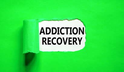 Addiction recovery symbol. Concept words Addiction recovery on beautiful white paper. Beautiful...