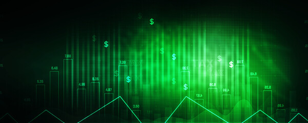 2d rendering Stock market online business concept. business Graph 
