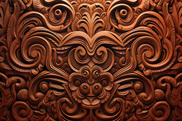 Art of polynesian background create by AI generated