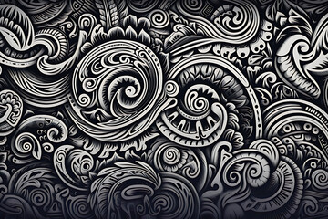 Art of polynesian background create by AI generated