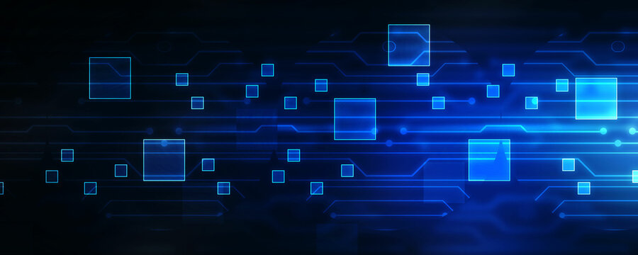 2d illustration Abstract futuristic electronic circuit technology background

