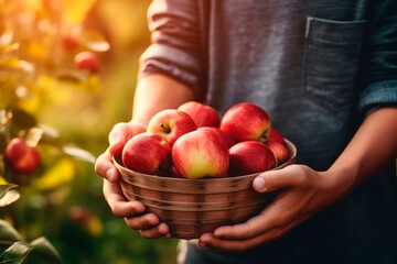 basket of apples held by 2 hands