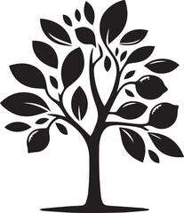 Obraz premium Tree silhouette editable vector illustration for logo icon isolated over white background