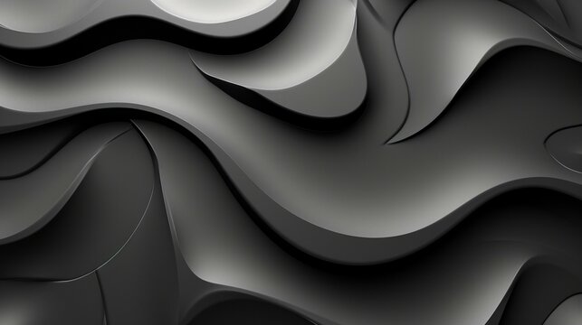 Abstract 3D shapes in a monochromatic scheme, forming a contemporary and visually appealing background for the designer's banner work. [3D shape abstraction]