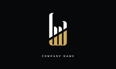 BW, WB, B, W Abstract Letters Logo Monogram