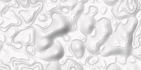 Abstract Vector geographic contour map and topographic contours map background. Background lines Topographic map. Geographic mountain relief Vector illustration, Topo contour map on white background.