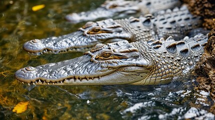 Fototapeta premium crocodile in the water
