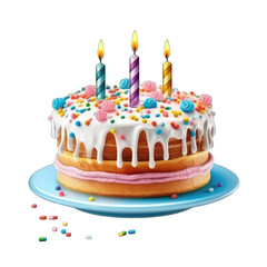 birthday cake - Desserts for birthday parties or anniversaries on transparent background