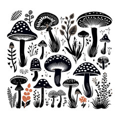 mushroom svg, mushroom png, mushroom illustration, mushroom vector, mushroom, mushroom clipart, jungle svg, forest, t shirt ,mushroom, fungus, nature, vector, food, illustration, autumn, isolated