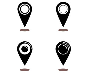 map pins. gps tracking marker point. modern and minimalist logo. icon flat style illustration