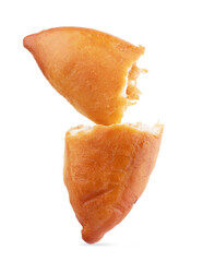 Cheburek Isolated, Homemade Fried Meat Pie, Stuffed Tatar Chiburekki, Calzone, Traditional Empanada, Cheburek on White Background