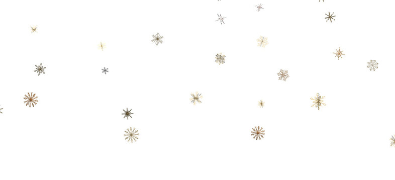 Snowflake Cascade: Mesmerizing 3D Illustration Depicting Descending Christmas Snowflakes