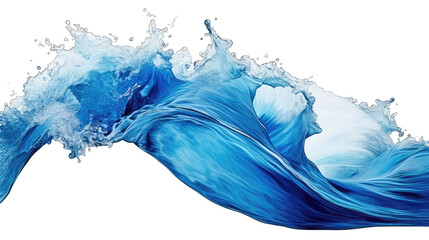 blue water wave - element for design on transparent background