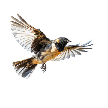Bobolink flying - bird on transparent background