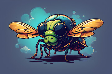 art logo design a fly bee
