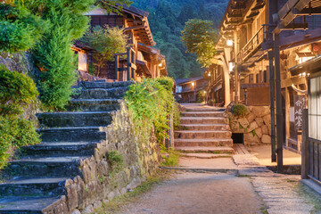 Tsumago, Japan traditional historic post town along the Nakasendo