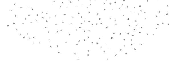 sparkles silver stars on white background with text place- Image