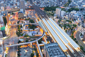 Gifu, Japan Cityscape Over the Station