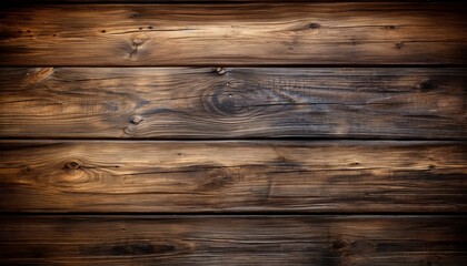 Fototapeta premium Top view of dark wooden texture background with rich, natural tones and intricate grain patterns
