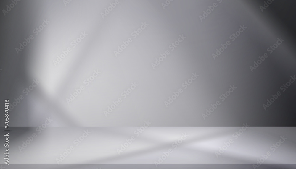 Poster grey background studio wall room with light and window shadow for product presentation.vector 3d bac