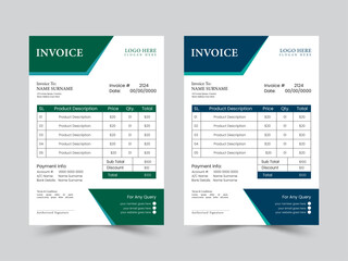 professional corporate business invoice illustrator design, Modern and creative company invoice template