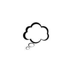 Thought cloud icon. Think icon isolated on white background