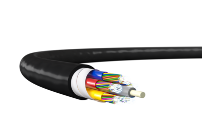 fibre optic cable isolated on white.