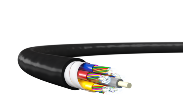 fibre optic cable isolated on white.