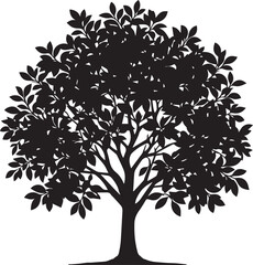 Obraz premium Tree silhouette editable vector illustration for logo icon isolated over white background